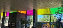 Pose de films décoratifs unis et colorés pour un établissement public dans le 30